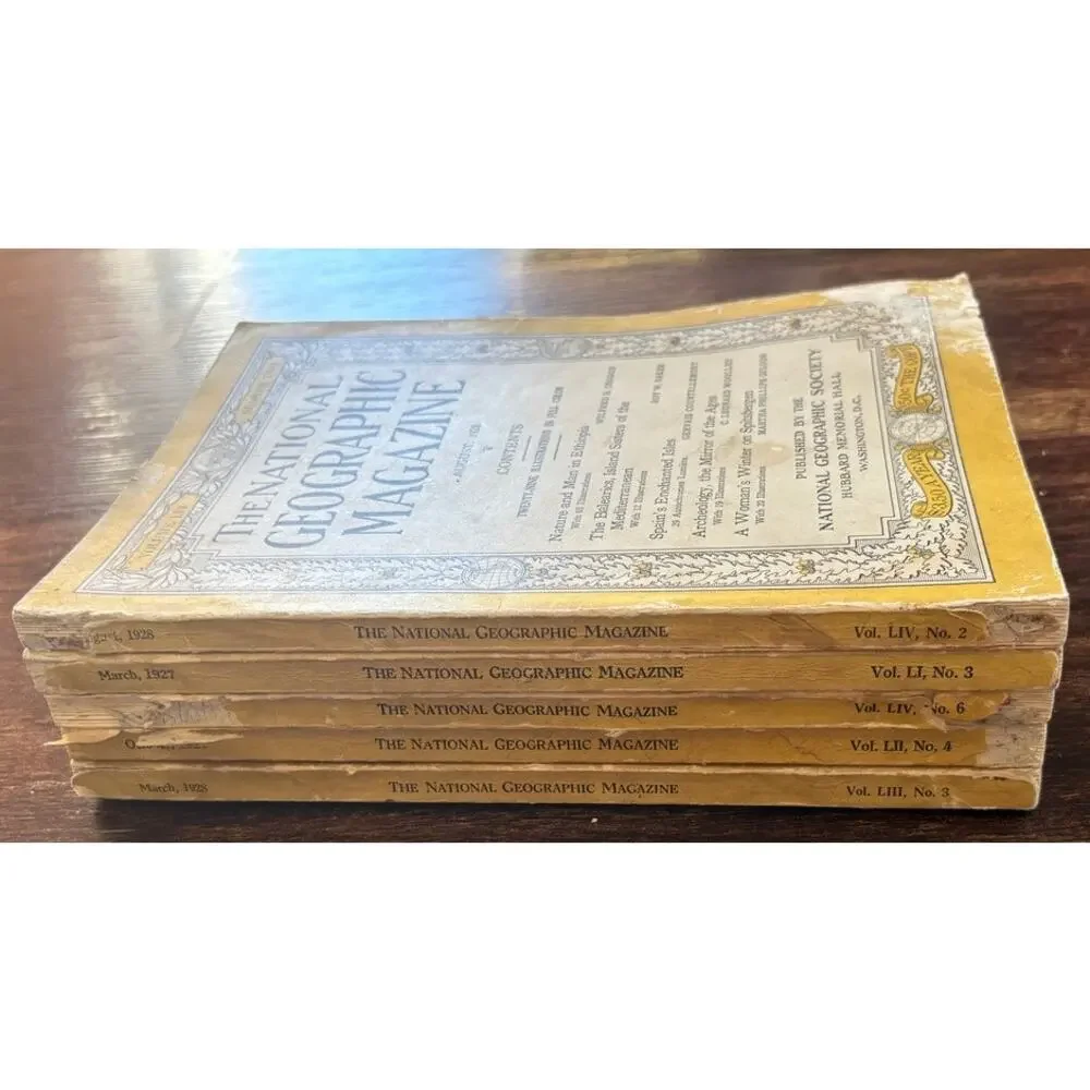 Vintage National Geographic Magazines Lot Of 5 1920S